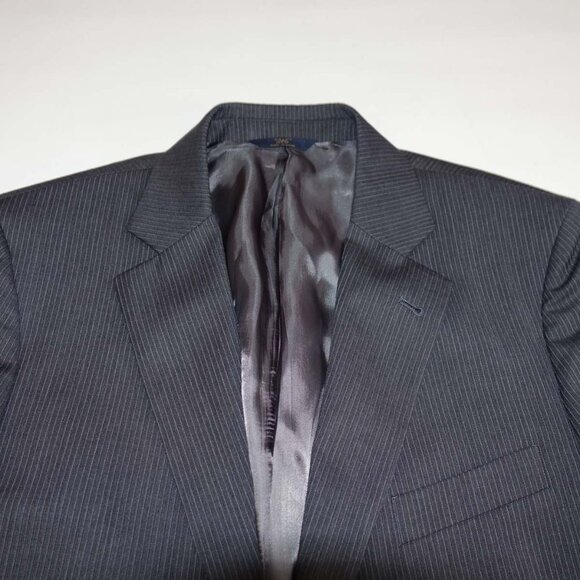 Brooks Brothers Men's Pinstripe 2 Button Suit Size 40 Regular 35 x 29 Gray Wool - Picture 9 of 14